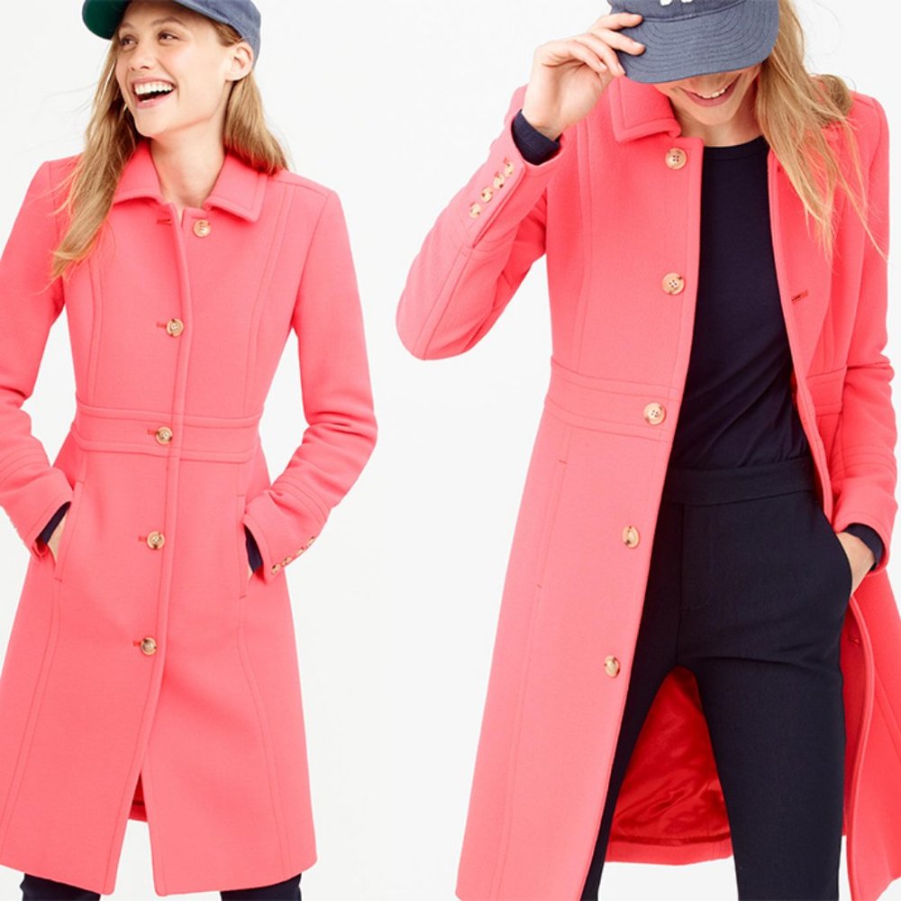 J.Crew Classic Lady Day Coat In Italian Double-cloth Wool With Thinsulate